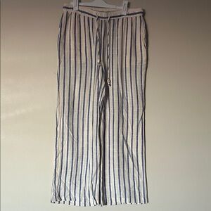 Cotton On Body Blue & White Striped Wide Leg Pants